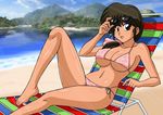  beach bikini day ranma_1/2 side-tie_bikini solo sunglasses swimsuit tendou_kasumi 