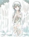  bunbun dress_shirt original shirt solo water waterfall wet wet_clothes wet_hair wet_shirt 