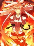  bad_id bad_pixiv_id fire fujiwara_no_mokou long_hair red ribbon satsuki_(kamiya) solo touhou 