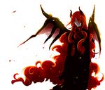  bat_wings demon demon_boy grey_skin highres horns lips long_hair male_focus red_hair rita_(poribucket) seisen_no_iberia shaytan_(sound_horizon) simple_background solo sound_horizon very_long_hair wings 