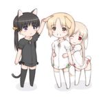  animal_ears bunny_ears cat_ears chibi copyright_request dog_ears lowres multiple_girls ooji thighhighs 