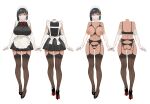  1girl anus apron ass back backless_panties bar_censor black_dress black_garter_belt black_hair black_panties black_thighhighs blue_eyes blunt_bangs bow bra breasts breasts_out censored cleavage collarbone commentary_request cropped_head crotchless crotchless_panties cupless_bra dark-skinned_female dark_elf dark_skin dress elbow_gloves elf frilled_apron frills from_behind full_body garter_belt gloves high_heels large_areolae large_breasts laycey_(sencha_bashira) looking_at_viewer maid maid_headdress median_furrow mouth_veil navel nipples original panties pointy_ears pussy red_bow reference_sheet ring_light_reflection see-through_clothes see-through_thighhighs see-through_veil sencha_bashira short_dress sleeveless sleeveless_dress standing stomach thick_thighs thighhighs thighs underwear veil waist_apron white_gloves 