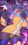  1girl animal_ears black_pantyhose breasts brown_fur brown_hair cat_ears cat_girl closed_mouth copyright_name dinosaur dolphin dress flappers_(gameoverse) furry furry_female gameoverse gobbles_(gameoverse) highres inkrelic kaboodle_(gameoverse) kit_bodega large_breasts looking_at_viewer panties panties_over_pantyhose pantyhose pantyshot purple_eyes short_hair underwear yellow_dress yellow_gauntlets yellow_panties 