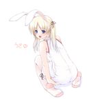  animal_ears bunny_ears copyright_request feet ooji pantyhose pink_legwear socks soles solo thighhighs toes twintails white_legwear 