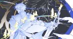  3boys 6+girls aglaea_(honkai:_star_rail) anaxa_(honkai:_star_rail) animal_ears antenna_hair arm_guards beak bird boots bow cape castorice_(honkai:_star_rail) cat_ears cat_girl cat_tail ceremonial_blade_(honkai:_star_rail) chrysos_heirs_(honkai:_star_rail) cipher_(honkai:_star_rail) closed_mouth coat commentary crescent crescent_sword cyrene_(honkai:_star_rail) cyrene_(philia093)_(honkai:_star_rail) dawnmaker_(honkai:_star_rail) dove dress english_commentary fingerless_gloves floating_cape from_behind full_body gloves hair_between_eyes hair_bow halo halo_behind_head hand_up holding holding_sword holding_weapon honkai:_star_rail honkai_(series) hyacine_(honkai:_star_rail) lineart_background little_ica_(honkai:_star_rail) long_hair long_sleeves looking_to_the_side low_twintails male_focus monochrome mors_gn multiple_boys multiple_girls mydei_(honkai:_star_rail) phainon_(honkai:_star_rail) phainon_(khaslana)_(honkai:_star_rail) shirt short_hair silhouette single_glove solo_focus sun_symbol sword tail tiara tribbie_(honkai:_star_rail) twintails very_long_hair weapon yellow_halo 