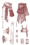  absurdres arcane_(arknights) arknights arknights:_endfield clothes_focus highres jacket monochrome no_humans nurami_(shouji) reference_sheet simple_background unzipped white_background zipper 