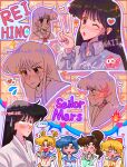  >_< ... 5girls aino_minako bishoujo_senshi_sailor_moon blonde_hair blue_hair blue_sailor_collar blush bow bowtie brown_hair character_name choker closed_eyes double_bun english_commentary green_eyes grey_sailor_collar hair_bobbles hair_bow hair_bun hair_ornament hand_on_own_cheek hand_on_own_face heart highres hino_rei japanese_clothes juuban_middle_school_uniform kimono kino_makoto kino_makoto's_school_uniform long_hair mizuno_ami moqdtatyf097192 multiple_girls neckerchief one_eye_closed pink_bow pink_bowtie ponytail purple_eyes red_choker red_neckerchief sailor_collar sailor_mars school_uniform shiba_koen_middle_school_uniform star_(symbol) star_choker tsukino_usagi v white_kimono 