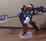  animated_gif axe bat_wings figure getter_robo lowres mecha no_humans photo polearm robot shin_getter_robo stop_motion weapon wings 