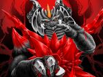  carapace claws commentary_request creature destoroyah extra_horns fangs giant giant_monster godziburst godzilla_(series) godzilla_vs._destoroyah head_wings highres horns jaw kaiju king_destoroyah mandibles monster monster_focus no_humans open_mouth osakan_a scales sharp_teeth single_horn spikes spines tail teeth tokusatsu weapon wings yellow_eyes 