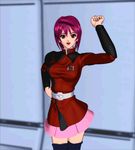  3d animated animated_gif bouncing_breasts breasts dancing gundam gundam_seed gundam_seed_destiny lowres lunamaria_hawke medium_breasts oppai_oppai pink_skirt skirt solo thighhighs 