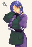 artist_request black_gloves caster choker closed_eyes fate/stay_night fate_(series) gloves lowres object_hug pointy_ears purple_hair short_hair simple_background smile solo white_background 