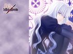  caren_hortensia fate/hollow_ataraxia fate_(series) layered_sleeves long_hair pantyhose solo takeuchi_takashi wallpaper white_hair yellow_eyes 