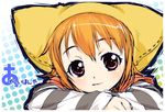  close-up hat long_sleeves myuracchi_(ayashii_hon'ya) neneko orange_hair pillow_hat short_hair solo yumeria 