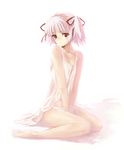  barefoot chemise copyright_request flat_chest hair_ribbon kawata_hisashi lingerie negligee nightgown panties pink_hair red_eyes ribbon short_twintails sitting soles solo twintails underwear white_panties 