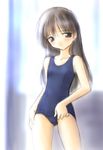  adjusting_clothes adjusting_swimsuit copyright_request long_hair norizou_type-r one-piece_swimsuit school_swimsuit sketch solo swimsuit 