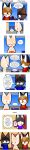 absurd_res anthro asking asking_another canid canine comic comic_panel comicpage confusion dialogue elianrandomworks english_text female fox group hi_res laura_days long_image male mammal sheli_guts shocked smile smiling_at_another smiling_at_viewer tall_image text this_is_my_luck_(comic) trio