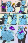 abdominal_bulge absurd_res anthro blush blush_lines burping burping_up_clothing comic digestion digital_media_(artwork) duo eeveelution fully_inside generation_2_pokemon generation_4_pokemon head_in_mouth hi_res juiceybones male male/male nintendo onomatopoeia oral_vore pokemon pokemon_(species) rumbling_stomach sequence shinx sound_effects swallowing swallowing_sound_effect tail tail_motion tailwag text umbreon vore weight_gain willing_prey