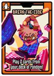 2025 anthro ben_(zohfur) blue_screen_of_death card clothed clothing electronics english_text friends_vs_friends fully_clothed hi_res hyena keyboard mammal monitor pattern_clothing pattern_shirt pattern_topwear plaid plaid_clothing plaid_shirt plaid_topwear pop2hotzz shirt solo spotted_hyena style_emulation text topwear zohfur