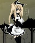  animal_ears black_legwear cat_ears garter_belt gothic lingerie long_sleeves maid original solo thighhighs tsukimichi underwear 