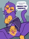 anthro asian_clothing bloons_tower_defense blush blush_lines bodily_fluids breasts chest_tuft circle_eyebrows clitoris clothing east_asian_clothing eyebrows ezili_(bloons) female fur genital_fluids genitals haplorhine japanese_clothing kimono looking_at_viewer mammal monkey ninja_kiwi primate purple_body purple_eyes purple_fur redxbacon scar simple_background smile smiling_at_viewer solo spread_legs spread_vulva spreading tail tuft vaginal_fluids vulva