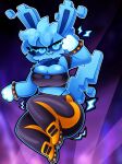 alternative_fashion anthro blue_body blue_fur eeveelution electricity female fur generation_1_pokemon glitch hi_res jolteon low_poly nintendo pixelated pokemon pokemon_(species) punk shockwave_(liquafusion) solo vollomii