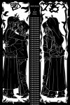 2:3 absurd_res ambiguous_gender anthro antlers blush bottomwear clothed clothing comic deer deltarune duo english_text female female/ambiguous flower fully_clothed fur goomyloid hair hi_res horn hug human kiss_on_lips kissing kris_dreemurr lightner mammal monochrome new_world_deer noelle_holiday pants plant reindeer rose_(flower) shirt skirt smile standing tail text thorns topwear undertale_(series)