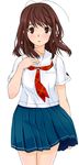  antenna_hair brown_eyes brown_hair closed_mouth eyebrows_visible_through_hair face hands hoshino_yuumi kibina_high_school_uniform kimi_kiss school_uniform solo yamaguchi_homupe 