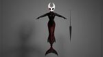 16:9 4k absurd_res anthro aquatic arthropod black_body breasts female hi_res hollow_knight_(franchise) hornet hornet_(hollow_knight) hymenopteran insect merfolk solo split_form team_cherry vespid wasp weapon widescreen