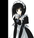  black_eyes black_hair copyright_request long_sleeves maid short_hair solo suzuri_(tennenseki) 