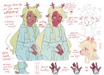 anthro antlers blonde_hair blood bodily_fluids brown_body brown_fur capelet clothed clothing deer deltarune english_text female freckled_face freckles fur goomyloid hair hi_res hood_down horn jewelry lightner long_hair mammal new_world_deer noelle_holiday reindeer ring_(jewelry) snout solo tail text undertale_(series)