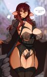 2026 5_fingers anthro big_breasts blush blush_lines bovid breasts caprine clothed clothing coat collar curvy_figure digital_media_(artwork) duo english_text female female_focus fingers first_person_view flashing good_girl grey_body hair hi_res leash leashed_collar lingerie lips littlesheep mammal melani_quart narrowed_eyes red_hair reveal sheep skimpy small_waist solo_focus speech_bubble standing tan_body text thick_bottom_lip topwear watermark wide_hips