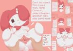 ambiguous_gender anthro bodily_fluids butt chibi comic comic_panel dialogue digital_media_(artwork) duo english_text female female/ambiguous first_person_view fur gaku_gaku genital_fluids genitals hair hello_kitty_(character) hello_kitty_(series) hi_res human human_pov lagomorph leporid mammal my_melody onegai_my_melody pov_hands profanity rabbit red_hair sanrio solo_focus spread_vulva spreading text vaginal vaginal_fluids vulva white_body white_fur