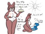 4:3 big_breasts big_butt blue_body blue_fur breasts butt cowgirl_position demon dister_rohtas domestic_cat dr._emilia_(e254e) english_text eyes_closed eyewear facial_scar fat_belly felid feline felis female from_front_position fur glasses hair happy happy_sex hi_res impregnation impregnation_request lagomorph leporid male male/female mammal on_bottom on_top overweight ovum pink_body ponytail presenting presenting_breasts profanity rabbit scar sex slightly_chubby sperm_cell text thick_thighs zan_(zanthippe1)