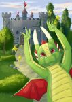 absurd_res adventure birthday_gift castle celebration character_art digital_illustration dragon fantasy fantasy_creature hi_res magic magical_castle mythological_creature mythological_scalie mythology scalie tailel