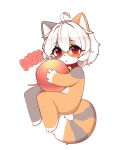 ambiguous_anthro ambiguous_gender anthro arcanis_(hahaluckyme) ball ball_of_yarn bell bell_collar calico_cat chibi collar collar_only digital_drawing_(artwork) digital_media_(artwork) dipstick_tail domestic_cat felid feline felis fur grey_body grey_fur hair hi_res holding_ball holding_object jupiter_europe looking_at_viewer mammal markings multicolored_body multicolored_fur nude orange_body orange_fur red_eyes solo tail tail_markings white_body white_fur white_hair white_tail_tip yarn