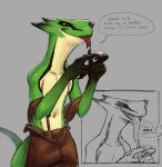 absurd_res andromorph andromorph/female anthro beamerbruh bodily_fluids deadlock_(game) english_text female hi_res intersex intersex/female licking narrowed_eyes reptile saliva scalie simple_background sketch snake speech_bubble text tongue tongue_out valve vyper_(deadlock)
