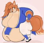 2026 alternate_species anthro areola areola_slip asian_clothing bellbites belly big_belly big_breasts big_butt bodily_fluids breasts butt canid canine clothing clothing_pull dead_or_alive_(series) dipstick_tail double_chin east_asian_clothing eyelashes female footwear fox fur furrification hair hi_res huge_belly huge_breasts kasumi_(doa) mammal markings morbidly_obese morbidly_obese_anthro morbidly_obese_female motion_lines obese obese_anthro obese_female orange_body orange_eyes orange_fur orange_hair overweight overweight_anthro overweight_female sandals shoes solo sweat sweatdrop tail tail_markings tan_body tan_fur