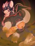 absurd_res anal_fluids anthro anus big_penis black_body black_fur blush bodily_fluids digestion digestion_noises dragon duo fart fart_cloud fur genital_fluids genital_tattoo genitals hi_res hikku hippu male mythological_creature mythological_scalie mythology neck_tuft penis penis_tattoo personality_excretion precum prolapse puffy_anus scalie slit_penis solo sweat sweatdrop tattoo tongue tongue_out tuft white_body white_fur