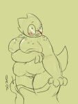 3:4 absurd_res alphys anthro blush blush_lines breasts chibitay dinosaur eyewear female freckled_breasts freckled_face freckled_shoulders freckles glasses hi_res monster nude nude_anthro nude_female prehistoric_species reptile scalie sketch slightly_chubby slightly_chubby_anthro slightly_chubby_female tail towel_drop undertale_(series) wet wet_body
