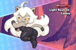 3:2 anthro big_butt black_sclera bodysuit butt butt_shot clothed clothing cookie_(cookie_run) cookie_run cookie_run_kingdom devsisters digital_media_(artwork) english_text eyelashes felid feline female flat_chested freepancakes hair mammal rear_view skinsuit sleeveless_clothing smile solo tail text thick_thighs tight_clothing vee_(freepancakes) white_eyelashes white_hair wide_hips yellow_eyes