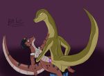 anthro bake_a_snake bottomwear bottomwear_down breasts clothed clothed_sex clothing female green_body green_scales hand_on_neck hi_res horn horn_jewelry iski_(zarallyn) jewelry kobold lifting_partner looking_at_another male male/female mouth_closed non-mammal_breasts pants pants_down partially_clothed purple_eyes raised_tail red_body red_scales reptile scales scalie sex shirt shirt_up smile snake stripes tail topwear white_clothing white_shirt white_topwear yellow_eyes