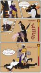 absurd_res angry anthro armor ball_punching ballbusting ballbusting_induced_orgasm balls big_balls big_butt big_penis blue_eyes blush bodily_fluids bovid butt caprine clothing cock_and_ball_torture comic cum cumshot dialogue dragon duo ejaculation english_text erection female ferro_the_dragon gameplay_mechanics gauntlets genital_fluids genital_torture genitals gloves gui handwear hannah_(rafitos) health_bar hi_res horn male mammal mythological_creature mythological_scalie mythology nude nude_male onomatopoeia penis punch purple_eyes rafitos scalie sheep sound_effects speech_bubble stomping tail text thick_thighs