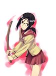  bokken f-ism gokujou_seitokai hida_sayuri long_sleeves murakami_suigun solo sword weapon wooden_sword 