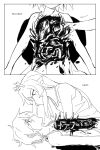 2:3 absurd_res ambiguous_gender anthro blood bodily_fluids clothed clothing comic corpse death deer deltarune dress duo english_text female goomyloid gore guts hair heart_(organ) hi_res human intestines killing kris_dreemurr lightner mammal monochrome new_world_deer noelle_holiday organs reindeer ribs text undertale_(series)