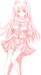  kousaka_tamaki long_sleeves monochrome mutsuki_(moonknives) pink solo thighhighs to_heart_2 