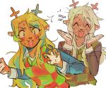 anthro antlers blonde_hair blush bodily_fluids brown_body brown_fur buckteeth clothed clothing countershade_hands countershading deer deltarune female freckled_face freckles fur goomyloid hair hi_res horn lightner mammal messy_hair new_world_deer noelle_holiday open_mouth reindeer shirt sketch solo sweat teeth topwear undertale_(series)