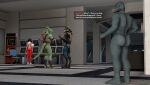 3d_(artwork) absurd_res anthro black_body black_fur black_scales bottomwear brown_body brown_fur butt canid canine canis chair chatting clothed clothing comic computer dialogue digital_media_(artwork) dire_(fortnite) dragon electronics english_text epic_games evie_(fortnite) feet female fingerless_gloves footwear fortnite fur furniture gloves green_body green_scales group handwear hi_res holding_object holding_paper human humanoid_feet hybrid_(fortnite) inside jewelry jewelry_only male mammal meteorsmash mythological_canine mythological_creature mythological_scalie mythology necklace nude oblivious_nudity office_chair pants paper plantigrade public public_nudity red_eyes scales scalie standing surprised tail text thunder_(fortnite) toeless_footwear werecanid werecanine werecreature werewolf wolf