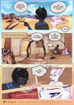ambiguous_feral ambiguous_gender anthro biped black_body black_fur canid canine clothed clothed_anthro clothing comic dialogue dipstick_ears ear_markings english_text fennec_fox feral fox fur hi_res jarit_(rukifox) louis_(rukifox) male male_anthro mammal markings multicolored_ears paws quadruped rukifox tak'tan text topless topless_anthro topless_male true_fox unknown_species url white_body white_fur yellow_eyes