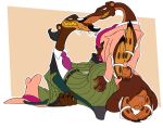 absurd_res accessory anthro anus aroused aroused_face aroused_male aroused_smile balls black_hair bob-jiggles bottomless brown_body brown_fur claws clothed clothing disney duo erect_nipples feet fur genitals greasy_(character) grin grinning_at_partner hair hand_on_chest hand_on_leg hand_on_thigh hat headgear headwear hi_res hindpaw imminent_sex legs_up looking_at_another looking_at_partner lying male male/male mammal mustelid musteline necktie nipples on_back paws round_ears sharp_teeth short_tail simple_background skinny skinny_anthro skinny_male smarty_weasel smile smiling_at_another smiling_at_partner tail teeth true_musteline weasel whiskers who_framed_roger_rabbit yellow_teeth zoot_suit