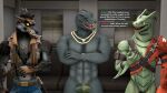 16:9 3d_(artwork) 4k abs absurd_res anthro black_body black_fur black_scales canid canine canis clothing comic compliment convenient_censorship crossed_arms dialogue digital_media_(artwork) dire_(fortnite) dragon elevator english_text epic_games fig_leaf fingerless_gloves fortnite fur furniture giving_orders gloves green_body green_scales group handwear hi_res hybrid_(fortnite) inside jewelry komodo_dragon leaf leaf_censor leather leather_strap lizard looking_at_another looking_at_crotch male male/male mammal meteorsmash monitor_lizard muscular mythological_canine mythological_creature mythological_scalie mythology navel necklace non-mammal_navel nude oblivious_nudity open_mouth public public_nudity ranged_weapon red_eyes reptile scales scalie sharp_teeth shocked shuriken sofa standing straps teeth text text_box thunder_(fortnite) topwear torn_clothing torn_topwear trio ventral_scales weapon weapon_on_hip werecanid werecanine werecreature werewolf widescreen wingless_dragon wolf yellow_eyes